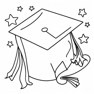 Kindergarten Graduation Cap And Gown Coloring Page 9346-7631