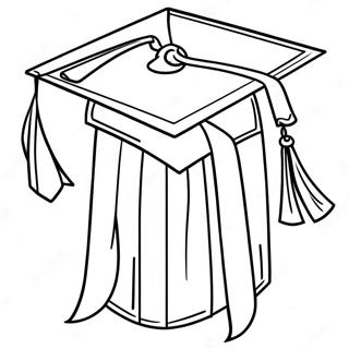 Kindergarten Graduation Cap And Gown Coloring Page 9346-7632