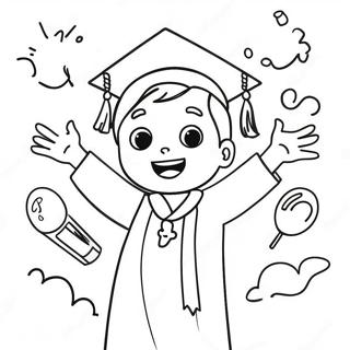 Happy Kindergarten Graduate Coloring Page 9347-7633