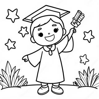 Happy Kindergarten Graduate Coloring Page 9347-7634