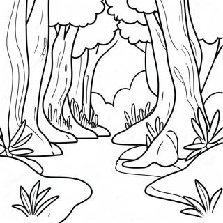 Colorful Forest Ecosystem Coloring Page 9357-7641