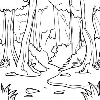 Colorful Forest Ecosystem Coloring Page 9357-7642