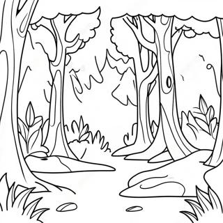 Colorful Forest Ecosystem Coloring Page 9357-7643