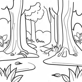 Colorful Forest Ecosystem Coloring Page 9357-7644