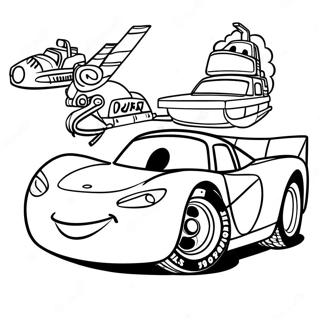 Cars 2 Movie Scene Coloring Page 9386-7662