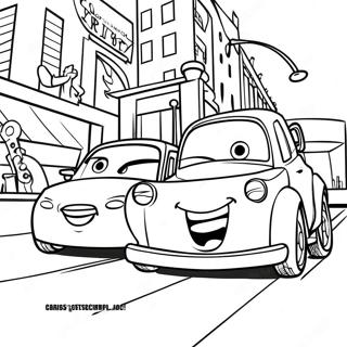 Cars 2 Movie Scene Coloring Page 9386-7663