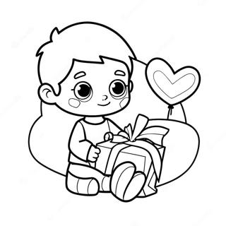 Boy Valentine Coloring Page 9396-7671