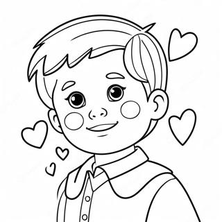 Boy Valentine Coloring Page 9396-7672