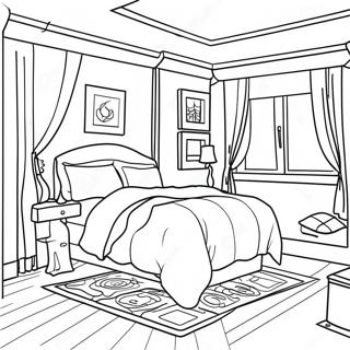 Cozy Bedroom Coloring Page 9407-7682