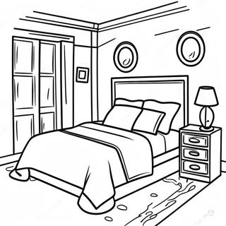 Cozy Bedroom Coloring Page 9407-7684