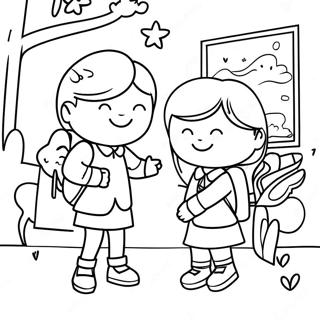 First Day Of School Kindergarten Coloring Page 9416-7686