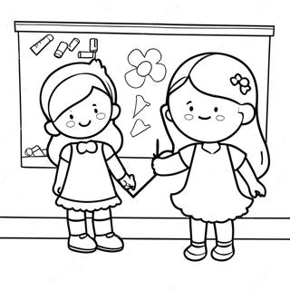 First Day Of School Kindergarten Coloring Page 9416-7687