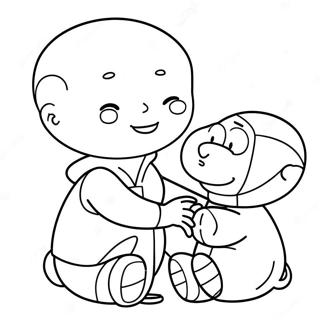 Caillou With His Favorite Toy Coloring Page 9427-7697