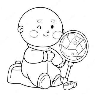 Caillou With His Favorite Toy Coloring Page 9427-7698