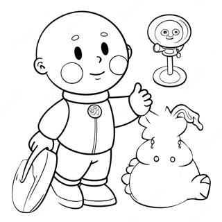 Caillou With His Favorite Toy Coloring Page 9427-7699