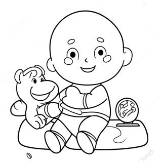 Caillou With His Favorite Toy Coloring Page 9427-7700