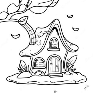 Fairy House Coloring Page 9436-7704