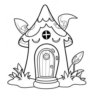 Whimsical Fairy House Coloring Page 9437-7705