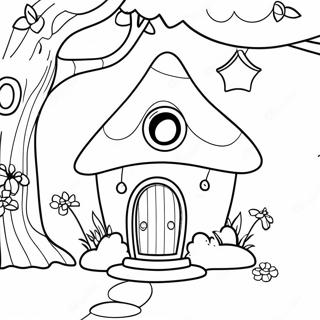 Whimsical Fairy House Coloring Page 9437-7706