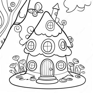 Whimsical Fairy House Coloring Page 9437-7707