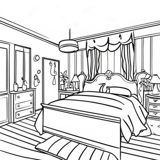 Bedroom Coloring Page 9446-7710