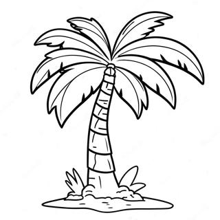 Tropical Palm Tree Coloring Page 9497-7750