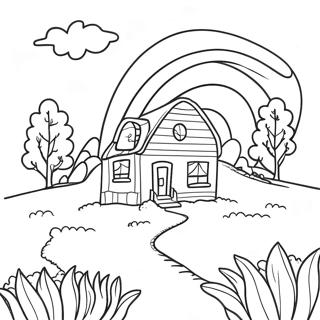 Charming Little House On The Prairie Scene Coloring Page 9527-7773