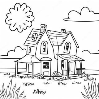 Charming Little House On The Prairie Scene Coloring Page 9527-7774