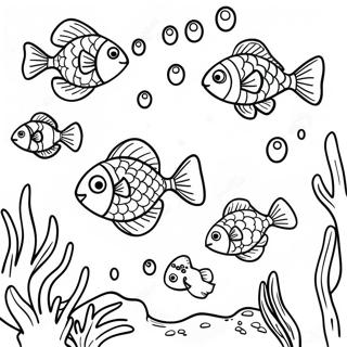 Colorful Fish Swimming In Coral Reef Coloring Page 9537-7781