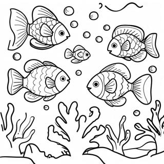 Colorful Fish Swimming In Coral Reef Coloring Page 9537-7782