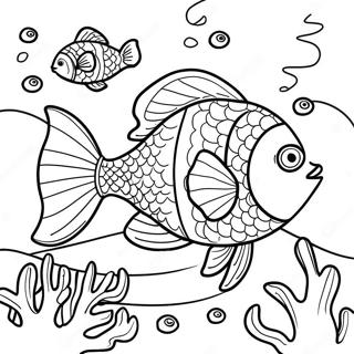 Colorful Fish Swimming In Coral Reef Coloring Page 9537-7783