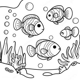 Colorful Fish Swimming In Coral Reef Coloring Page 9537-7784