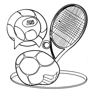 Tennis Racket And Ball Coloring Page 9546-7786