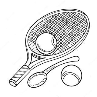 Tennis Racket And Ball Coloring Page 9546-7788