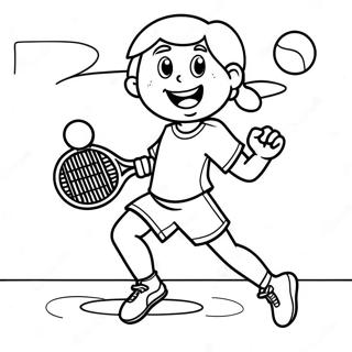 Excited Tennis Player Serving Coloring Page 9547-7789