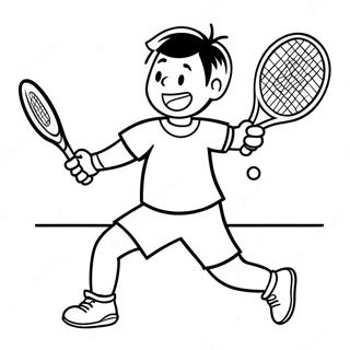 Excited Tennis Player Serving Coloring Page 9547-7790