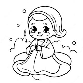 Cute Baby In White Gown Baptism Coloring Page 9577-7813