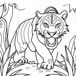 Fierce Predator In Jungle Coloring Page 9617-7845