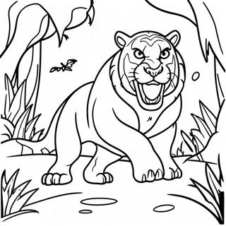 Fierce Predator In Jungle Coloring Page 9617-7846