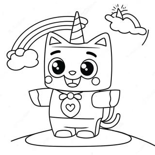 Happy Unikitty With Rainbow Coloring Page 9627-7853