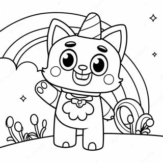 Happy Unikitty With Rainbow Coloring Page 9627-7855