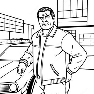 Gta Character In Action Coloring Page 9647-7872