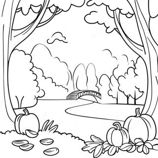 Cozy Autumn Scene Coloring Page 9657-7878