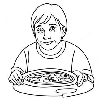 Kevin Mccallister With Pizza Coloring Page 9677-7893