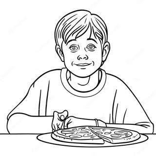 Kevin Mccallister With Pizza Coloring Page 9677-7895