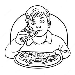 Kevin Mccallister With Pizza Coloring Page 9677-7896