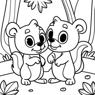 Chip And Dale In The Forest Coloring Page 9687-7901