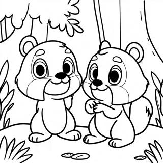 Chip And Dale In The Forest Coloring Page 9687-7902