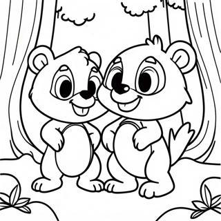 Chip And Dale In The Forest Coloring Page 9687-7903