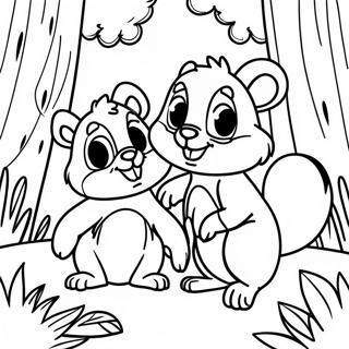 Chip And Dale In The Forest Coloring Page 9687-7904